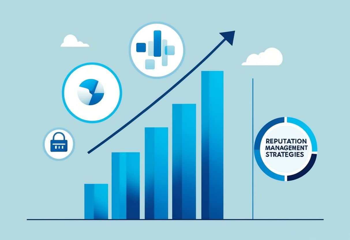 A graph showing upward trend of reputation management strategies